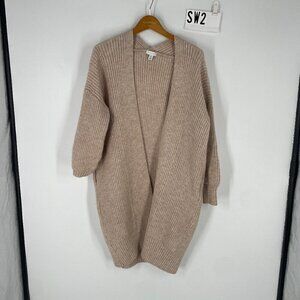 NWOT Topshop camel long open cardigan sz S 4-6
